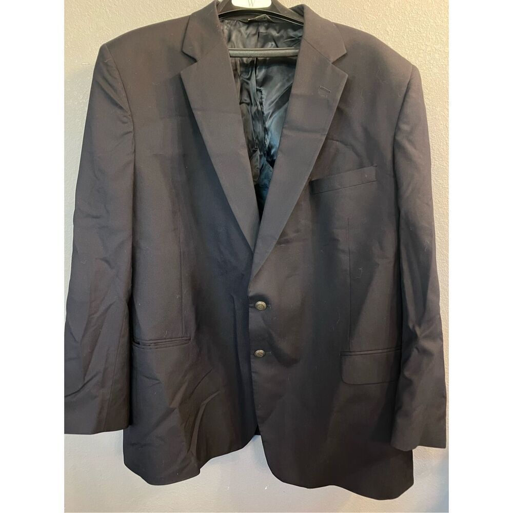 Jos A Bank Regal‎ 52R Black Suit Jacket EUC Blazer Sport Coat 100% Wool